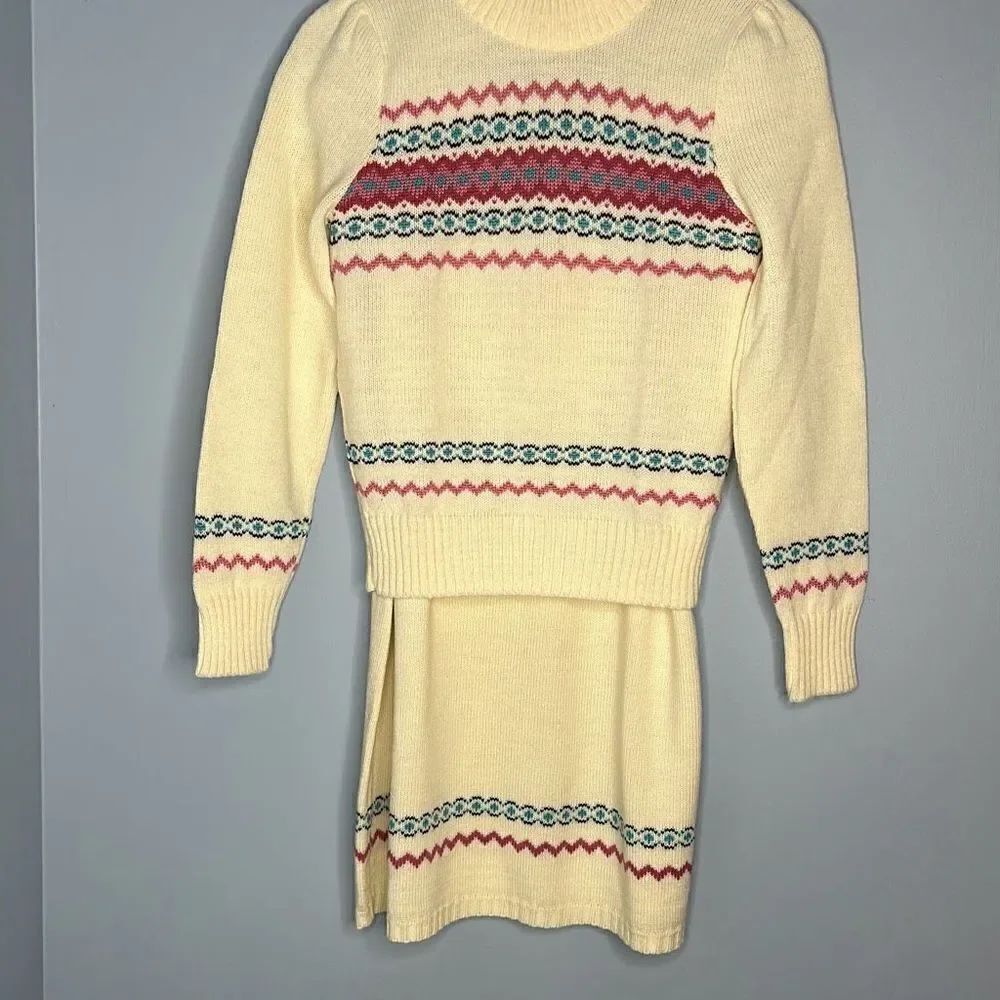 Vintage Avon Fashions Sweater Skirt Set Small